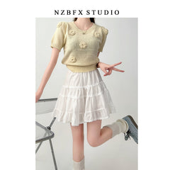 White Ruffled Tiered Skirt Flattering Summer Style