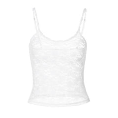 White See-Through Lace Sling Top