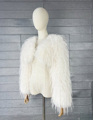 White Short Fur Glam Jacket