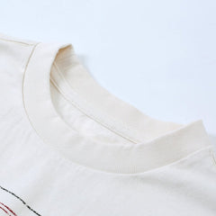 White Stockholm To Paris Print Long Sleeves T-Shirt