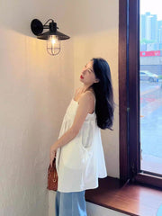 White Summer Babydoll Camisole Top