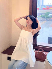 White Summer Babydoll Camisole Top