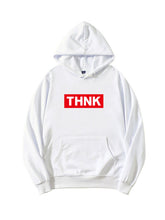 White THNK Printed Hoodie