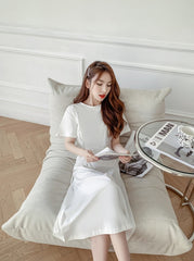 White Tie-Waist Clean Girl Dress