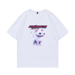 White Unicorn Kitten Printed T-Shirt