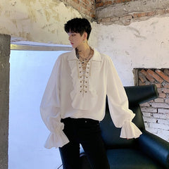 White Vintage Ruffled Blouse