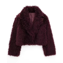 Wine Red Fur Jacket