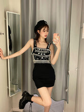 Rhinestone Bejeweled Black Dress