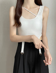 White U-Neck Padded Top