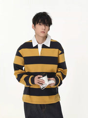 Yellow And Black Stripes Polo Shirt