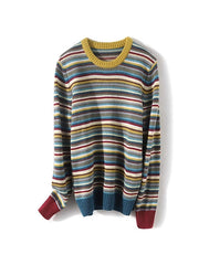 Yellow Multicolored Stripes Sweater