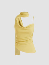 Yellow Scarf Detail Top