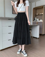 Black Flowy Long Skirt