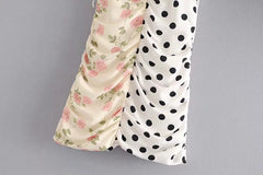 White Two-Pattern Sleeveless Dress