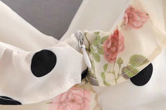 White Two-Pattern Sleeveless Dress