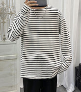 White Long Sleeve Striped T-Shirt