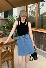 Black Cut Out Tank Top