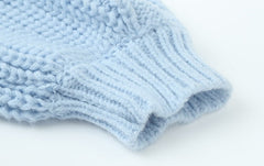 Blue Retro Ruffled Sweater