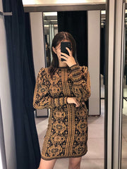 Brown Aztec Mini Dress