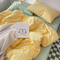 Soft Yellow & Green Duvet Cover Set