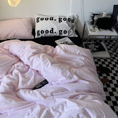 Pink & Black Minimalist Bedding Set
