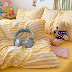Yellow Striped Bedding Set