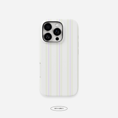 Cream & Lilac Striped iPhone Case