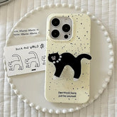 Black Cat Cartoon iPhone Case