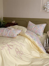 Yellow Coquette Embroidered Duvet Cover Set