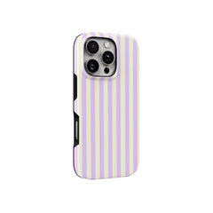 Lavender Preppy Striped iPhone Case