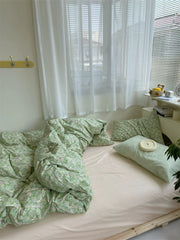 Green Ditsy Floral Cotton Bedding Set