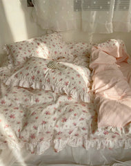 Pink Floral Duvet Cover Set