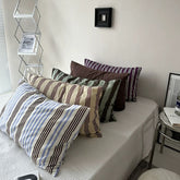 Retro Striped Cotton Pillowcase