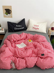 Black & Red Preppy Gingham Bedding Set