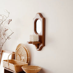 Rustic Farmhouse Wall Mirror Shelf