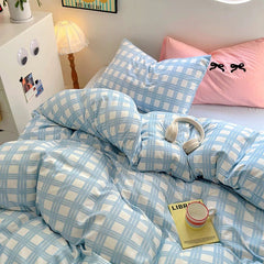 Blue Plaid Bedding Set