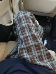 Korean Bow Plaid Pajama Pants