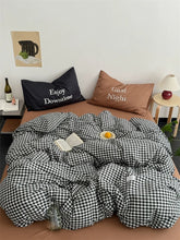 Black & Brown Preppy Gingham Bedding Set