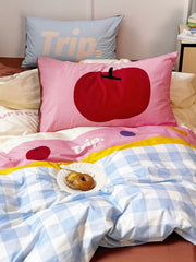 Gingham Pastel Cotton Bedding Set