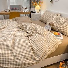 Gingham Plaid Duvet Cover Set