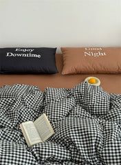 Black & Brown Preppy Gingham Bedding Set