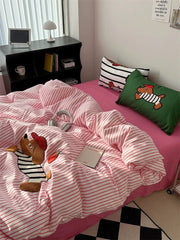Cartoon Puppy Embroidered Bedding Set