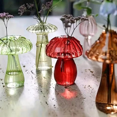 Glass Colorful Mushroom Vase