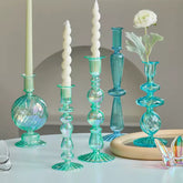 Groovy Glass Taper Candle Holders