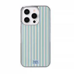 Blue Sporty Preppy Striped iPhone Case
