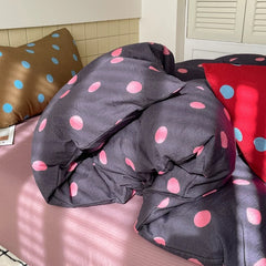 Gray Polka Dot Duvet Cover Set