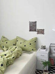 Sage Green Polka Dot Duvet Cover Set