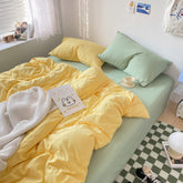 Soft Yellow & Green Duvet Cover Set