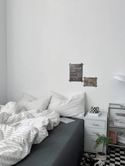 White & Black Striped Bedding Set