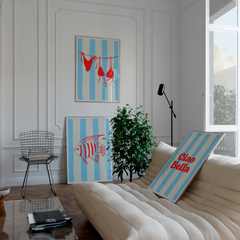 Blue Stripe Coastal Poster Set